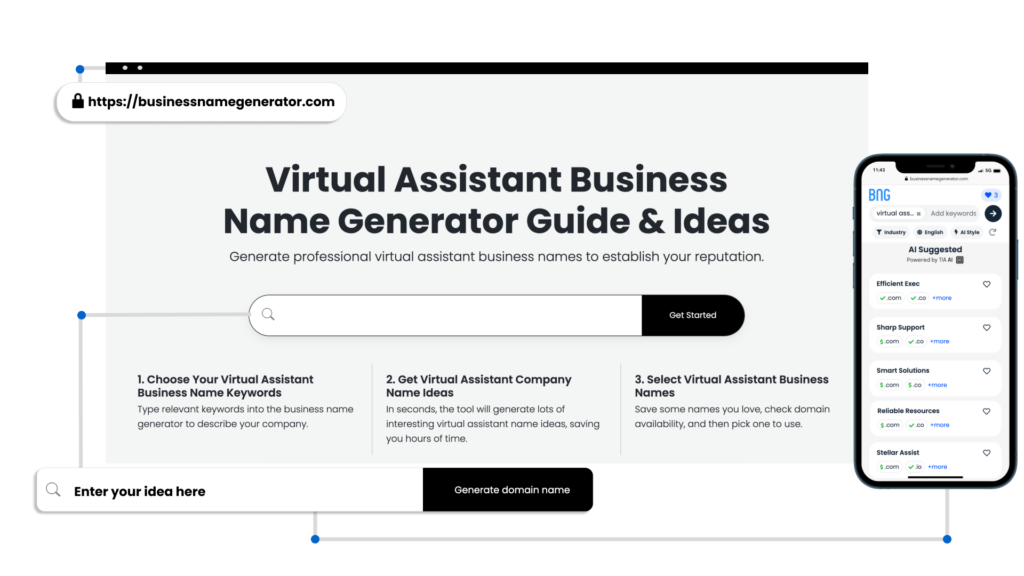 How to use our Virtual Assistant Business Name Generator