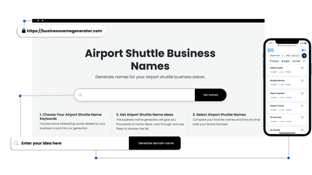 How does our airport shuttle business name generator work