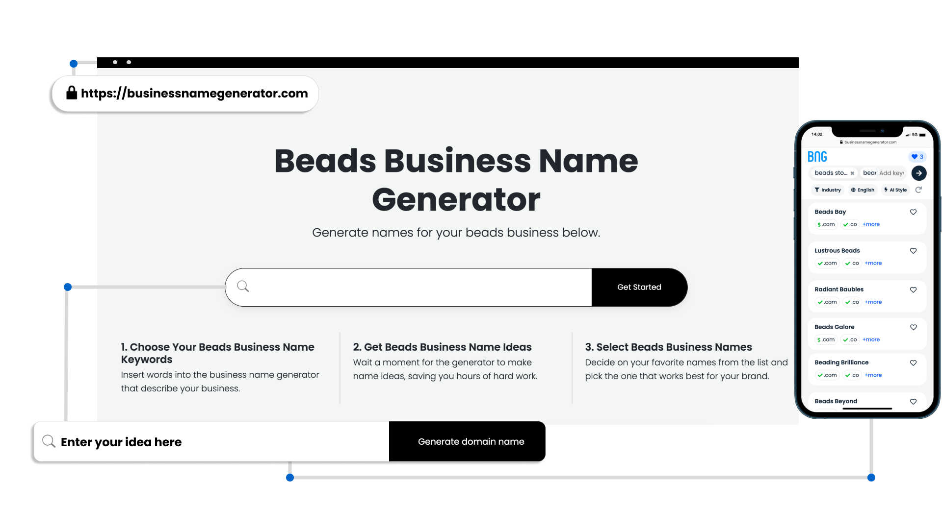 Beads Business Name Generator Functionality