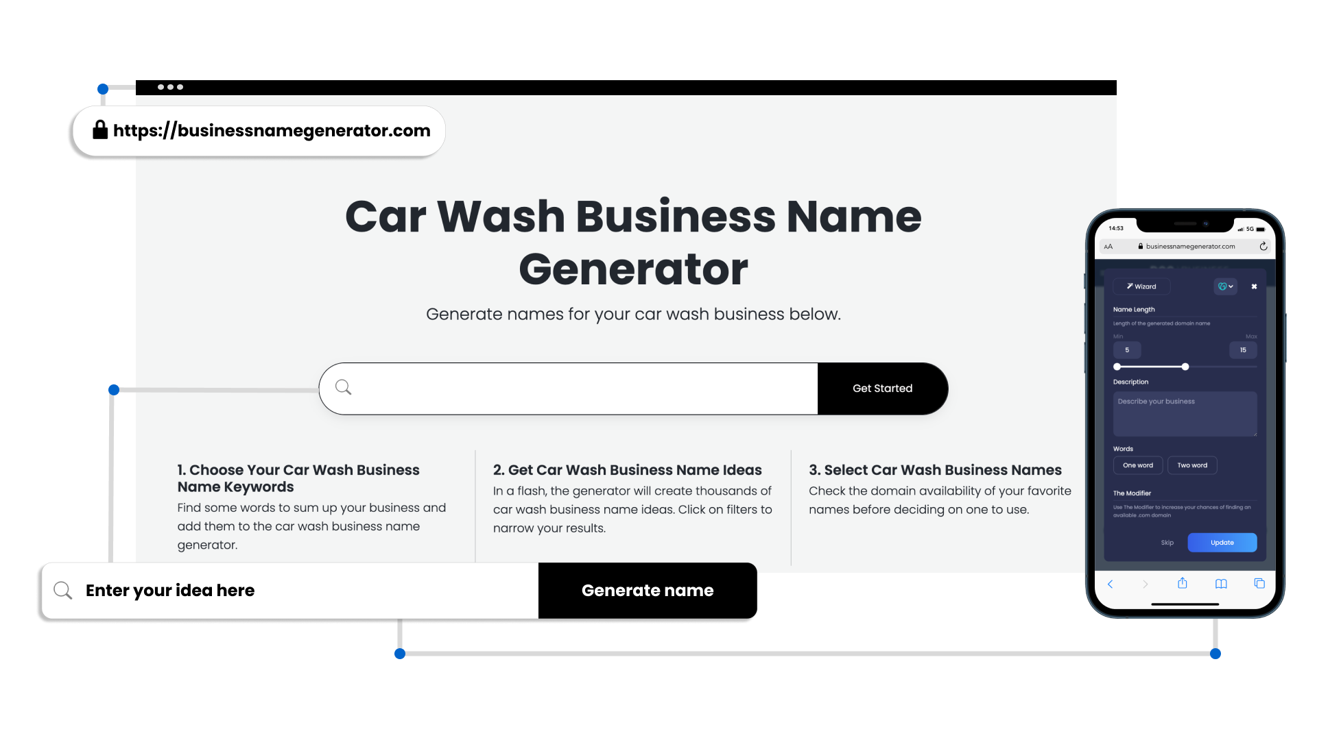 How to use our Car Wash Business Name Generator