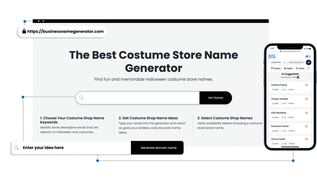 How to use our Costume Store Name Generator
