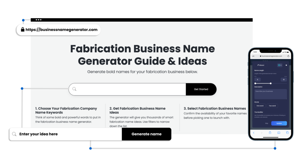 How to use our Fabrication Business Name Generator
