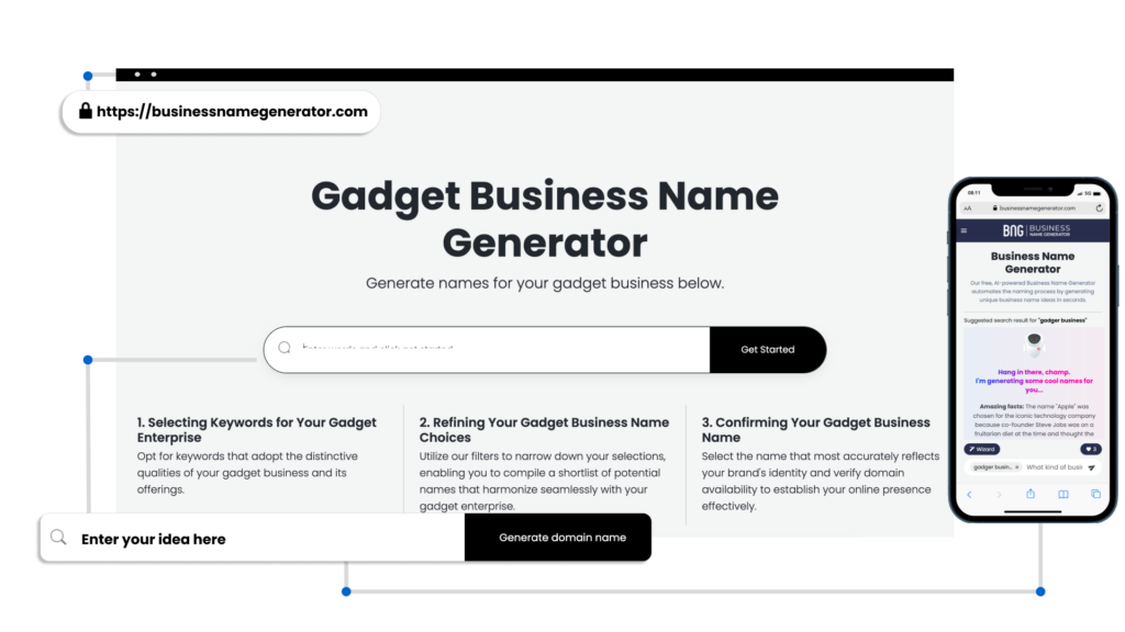 How to use our Gadget Business Name Generator