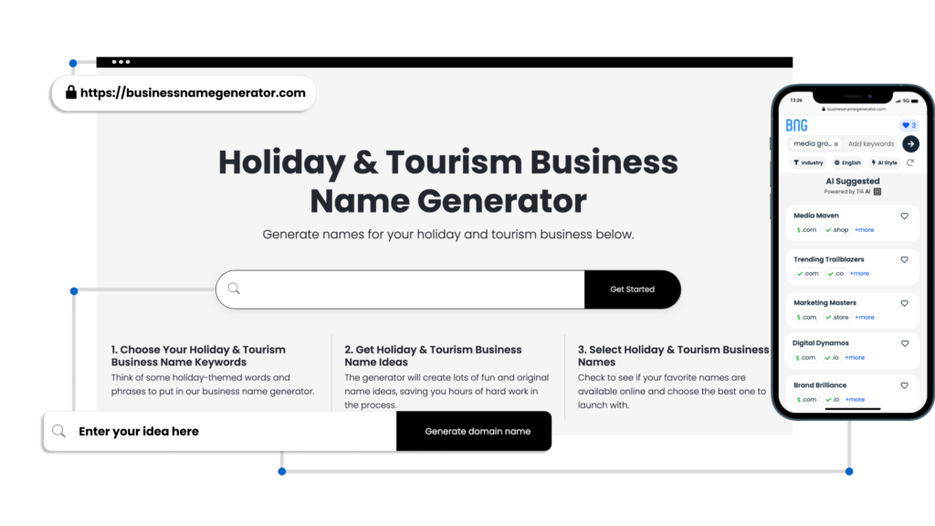 How to use our Holiday and Tourism Business Name Generator