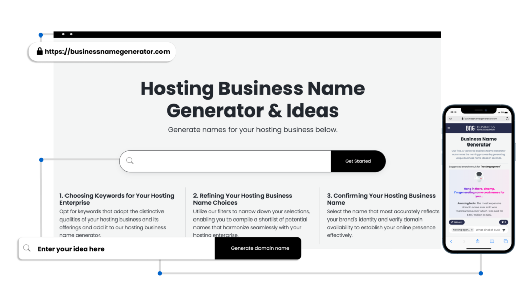 How to use our Hosting Business Name Generator
