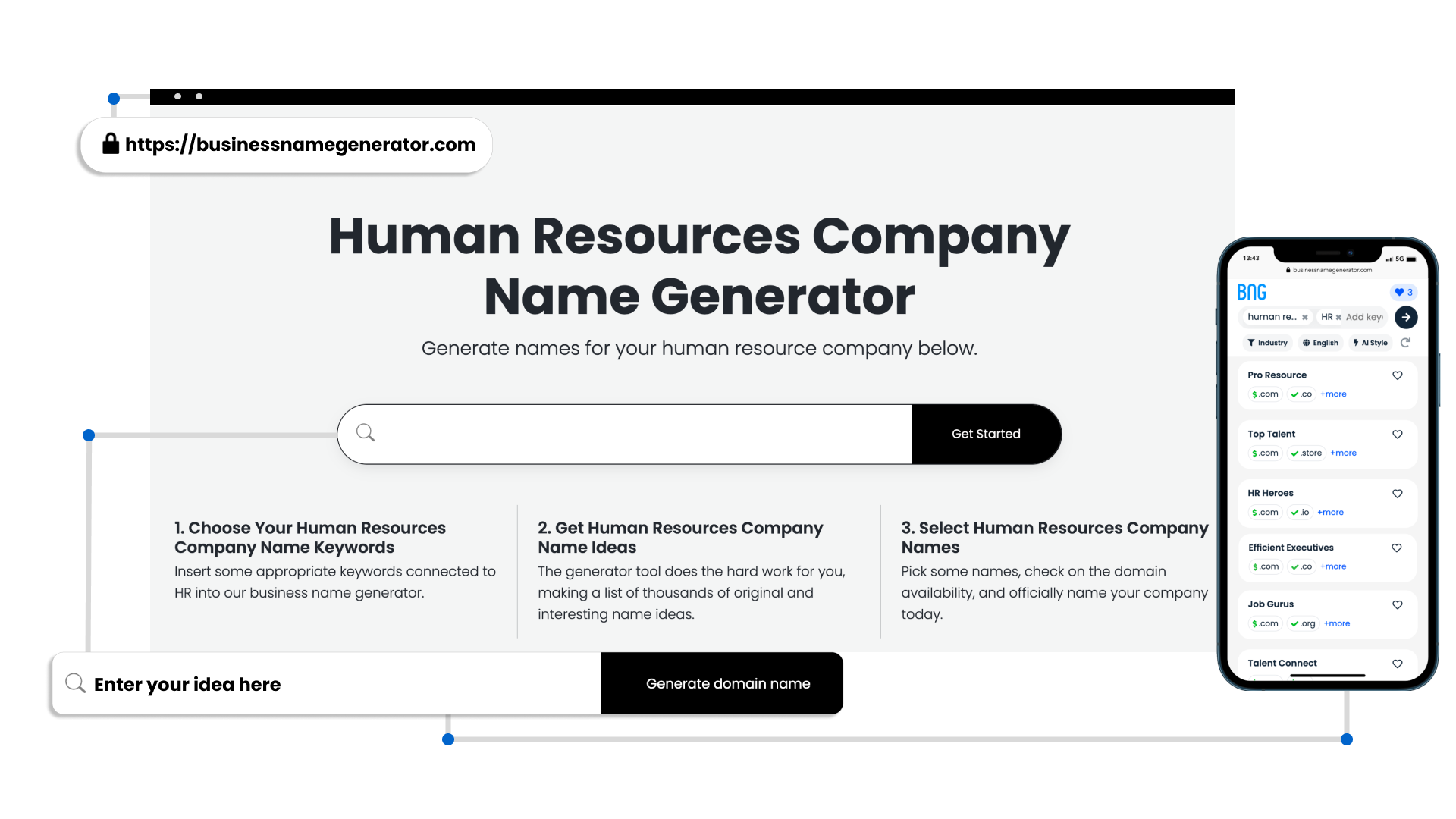 Human Resources Company Name Generator Features