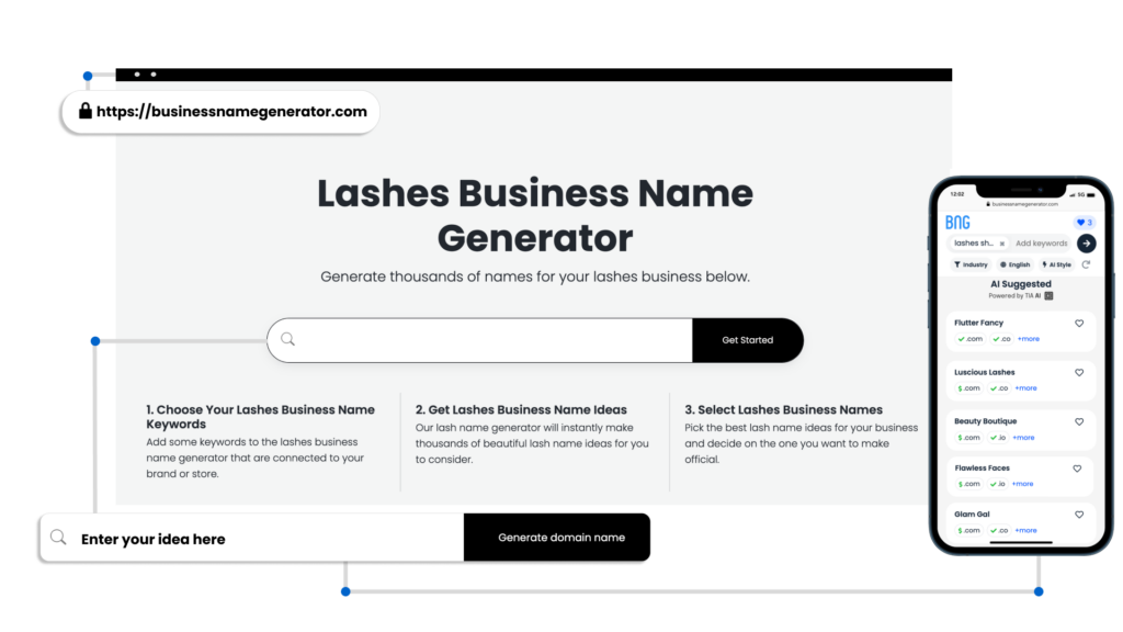 How to use our Lashes Business Name Generator