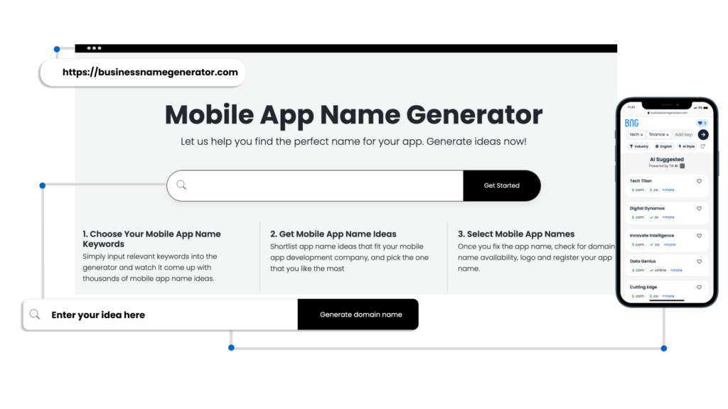 How to use our Mobile App Name Generator