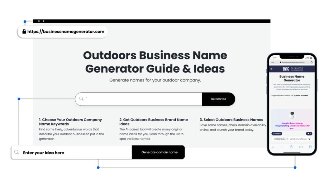 How to use our Outdoors Business Name Generator