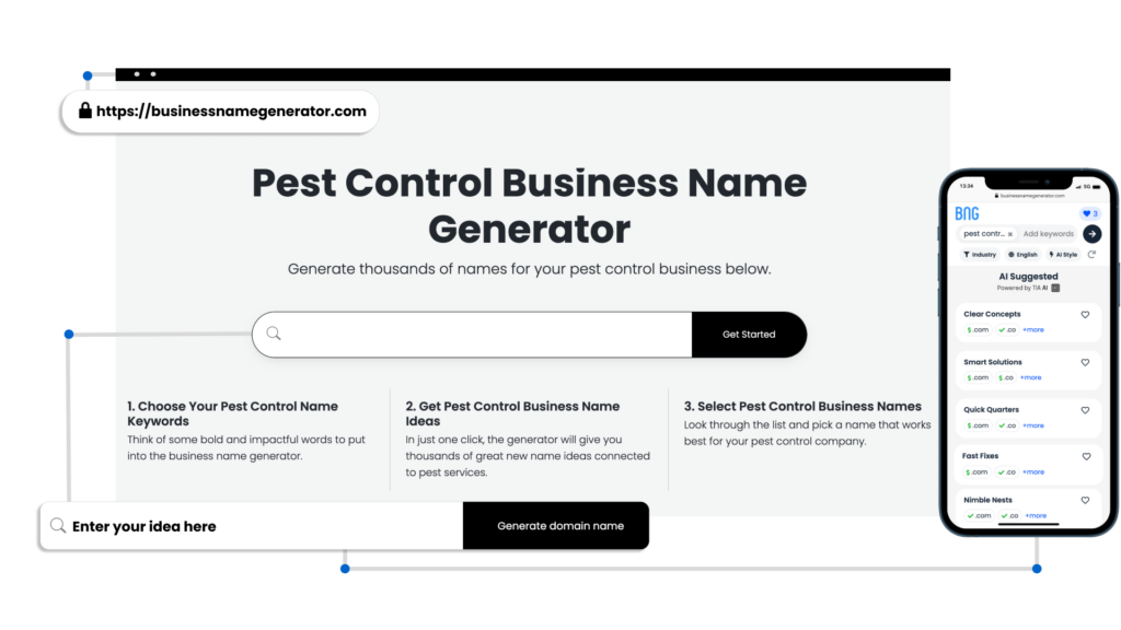 How to use our Pest Control Business Name Generator