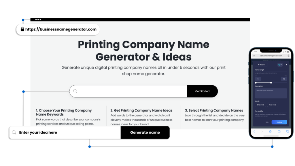 How to use our Printing Company Business Name Generator