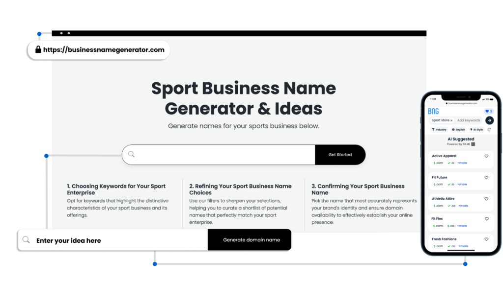 How to use our Sport Business Name Generator