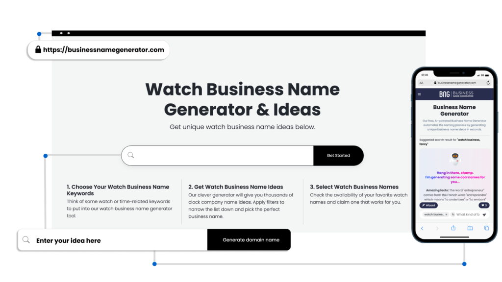 How to use our Watch Business Name Generator
